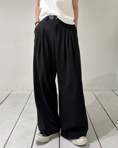 4-Tuck Wide Slacks