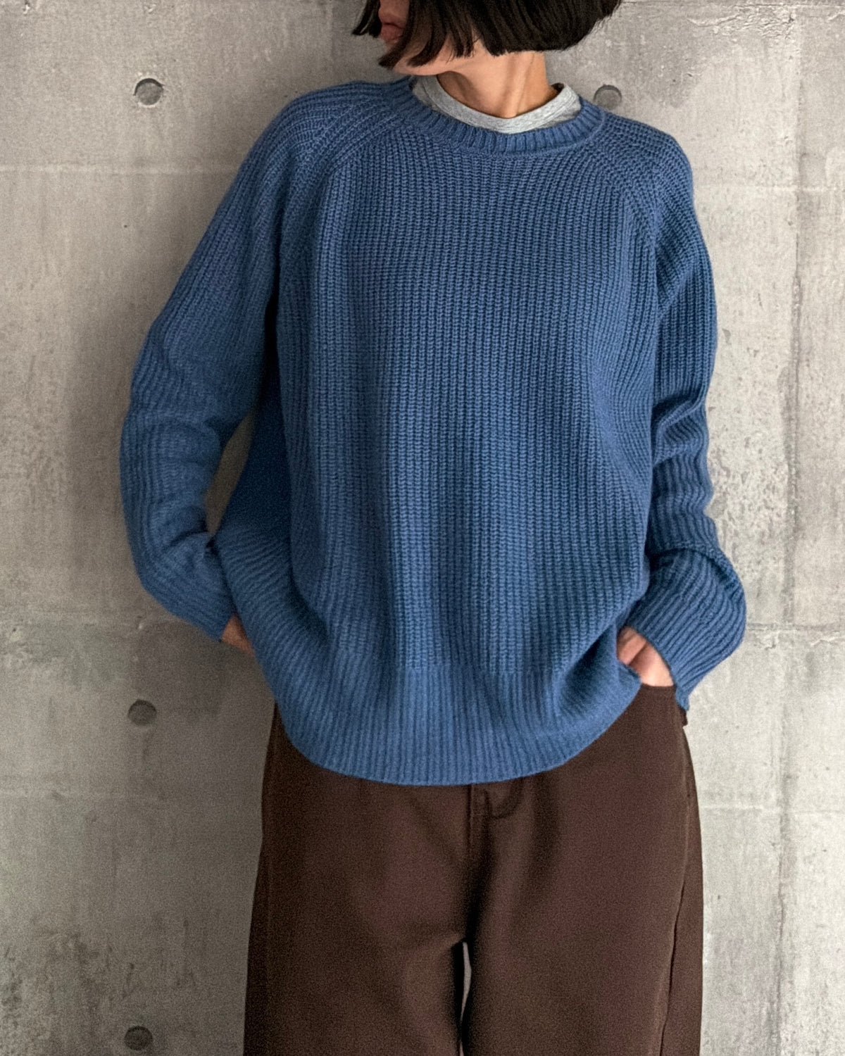 【pre-order】Cashmere Blend Knit (Cobalt Blue)