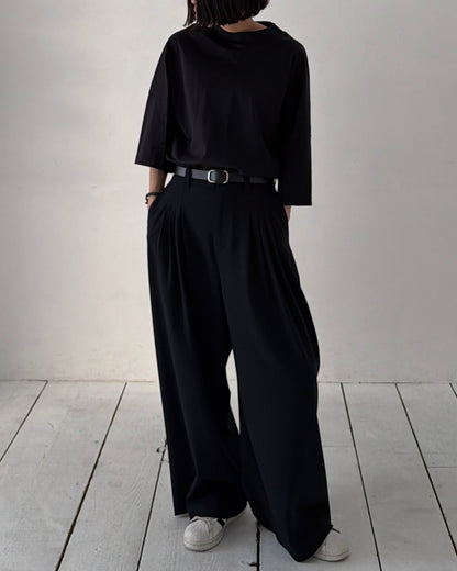 【pre-order】4-Tuck Wide Slacks