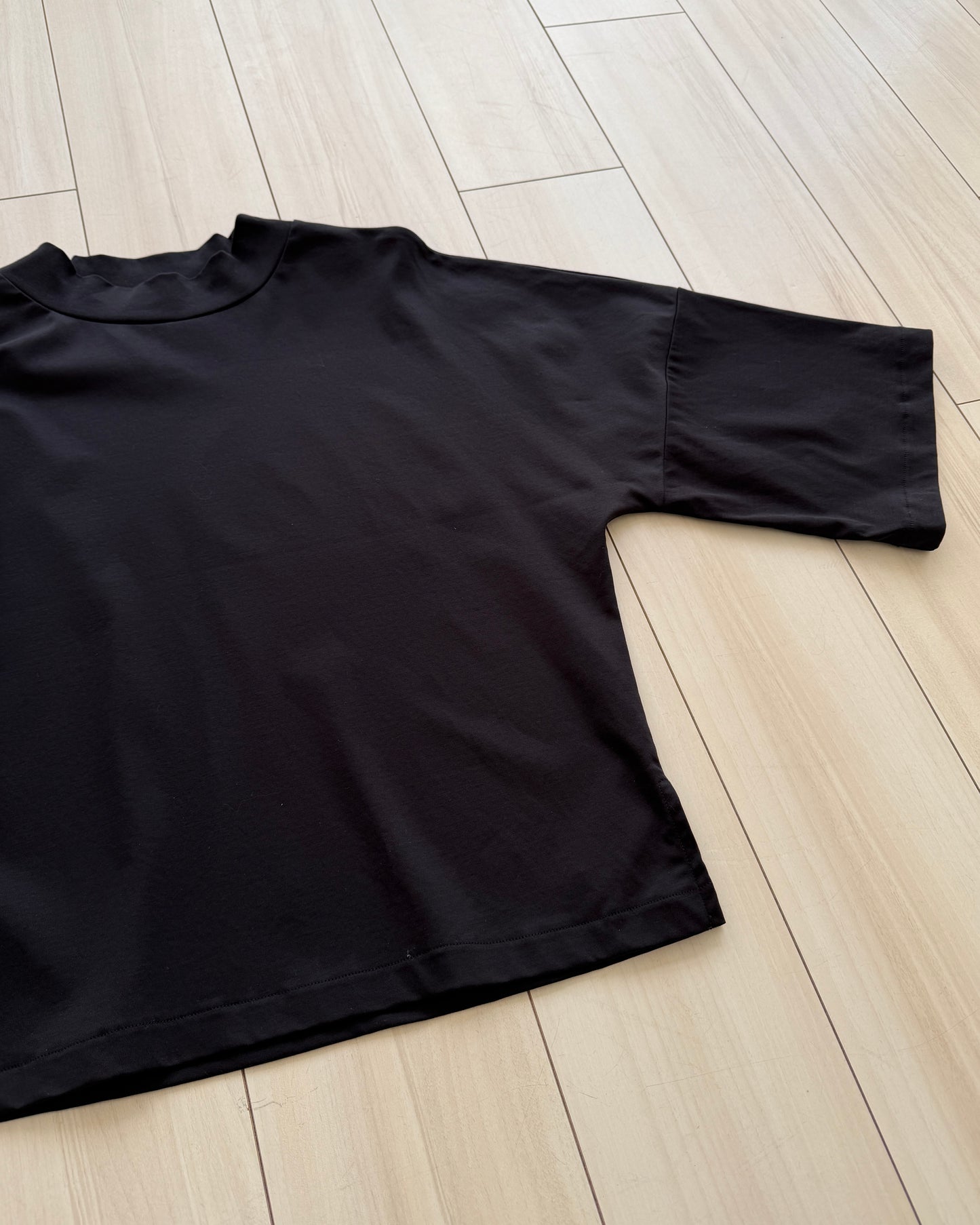 Minimal Stitch 7-Sleeve Tee　(black)