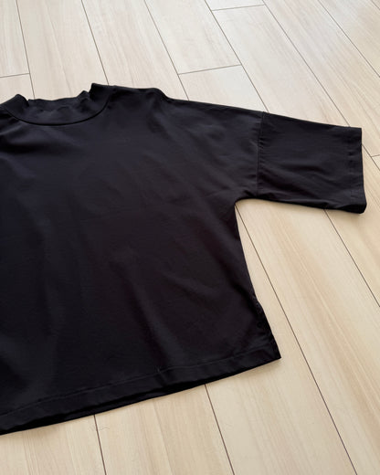 Minimal Stitch 7-Sleeve Tee　(black)
