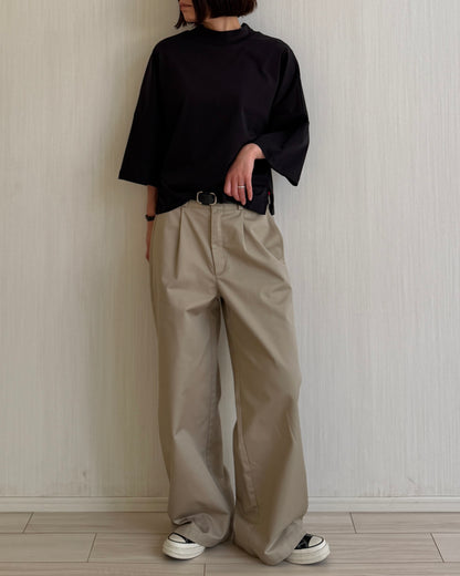 Minimal Stitch 7-Sleeve Tee　(black)