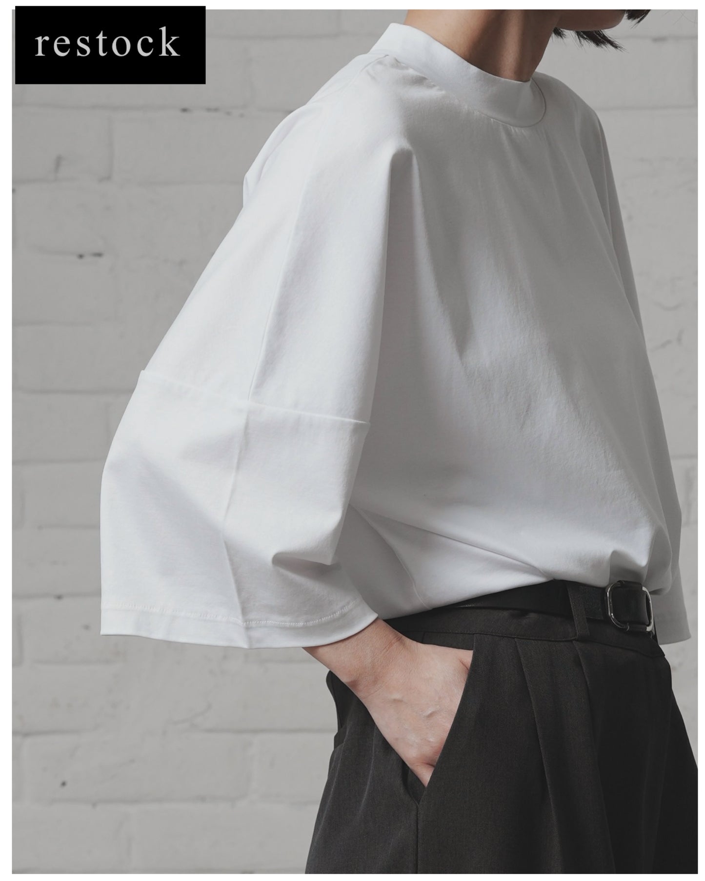 【Restock】Minimal Stitch 7-Sleeve Tee　(Ecru)