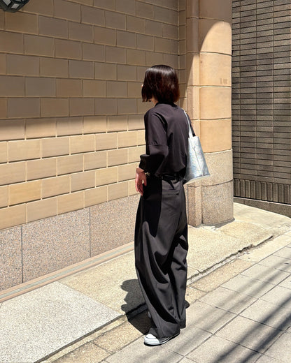Minimal Stitch 7-Sleeve Tee　(black)