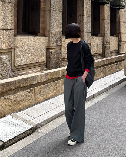 【Pre-order Item】Vertical straight wide pants