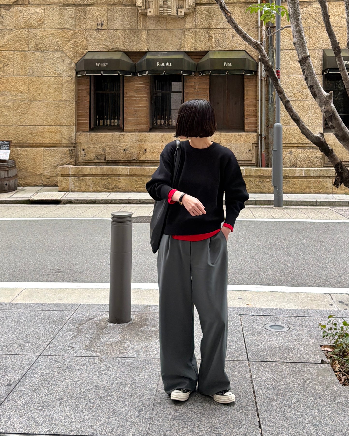【Pre-order Item】Vertical straight wide pants