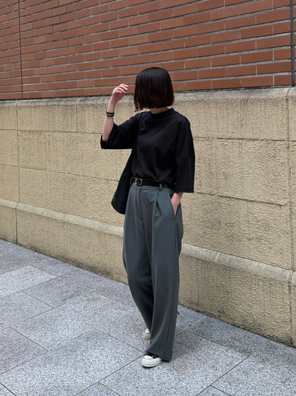 Minimal Stitch 7-Sleeve Tee　(black)