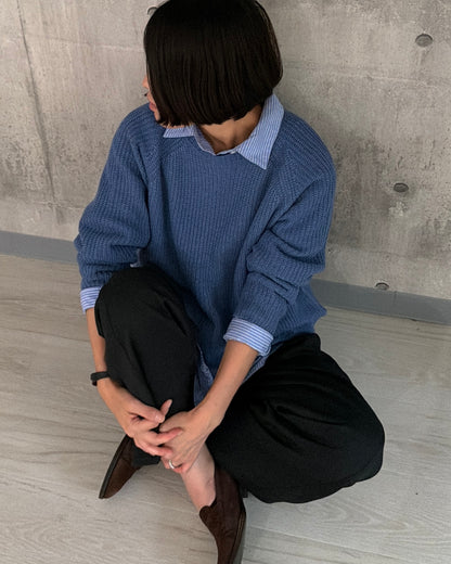 【pre-order】Cashmere Blend Knit (Cobalt Blue)