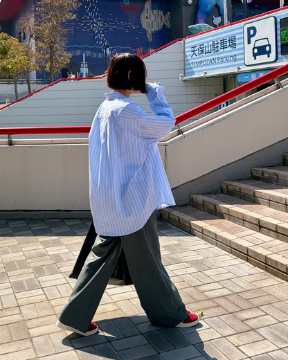 【Pre-order Item】Vertical straight wide pants
