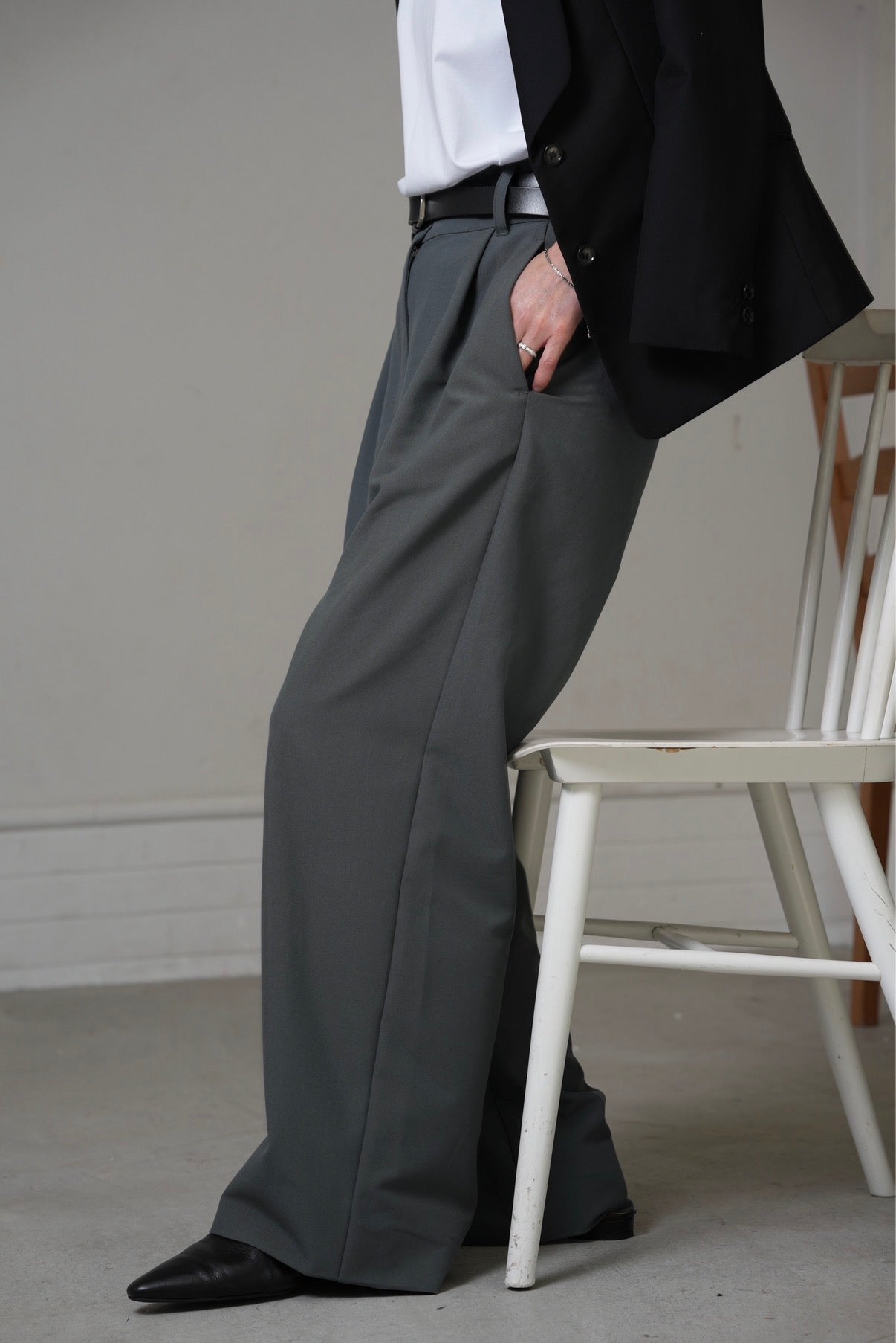 【Pre-order Item】Vertical straight wide pants