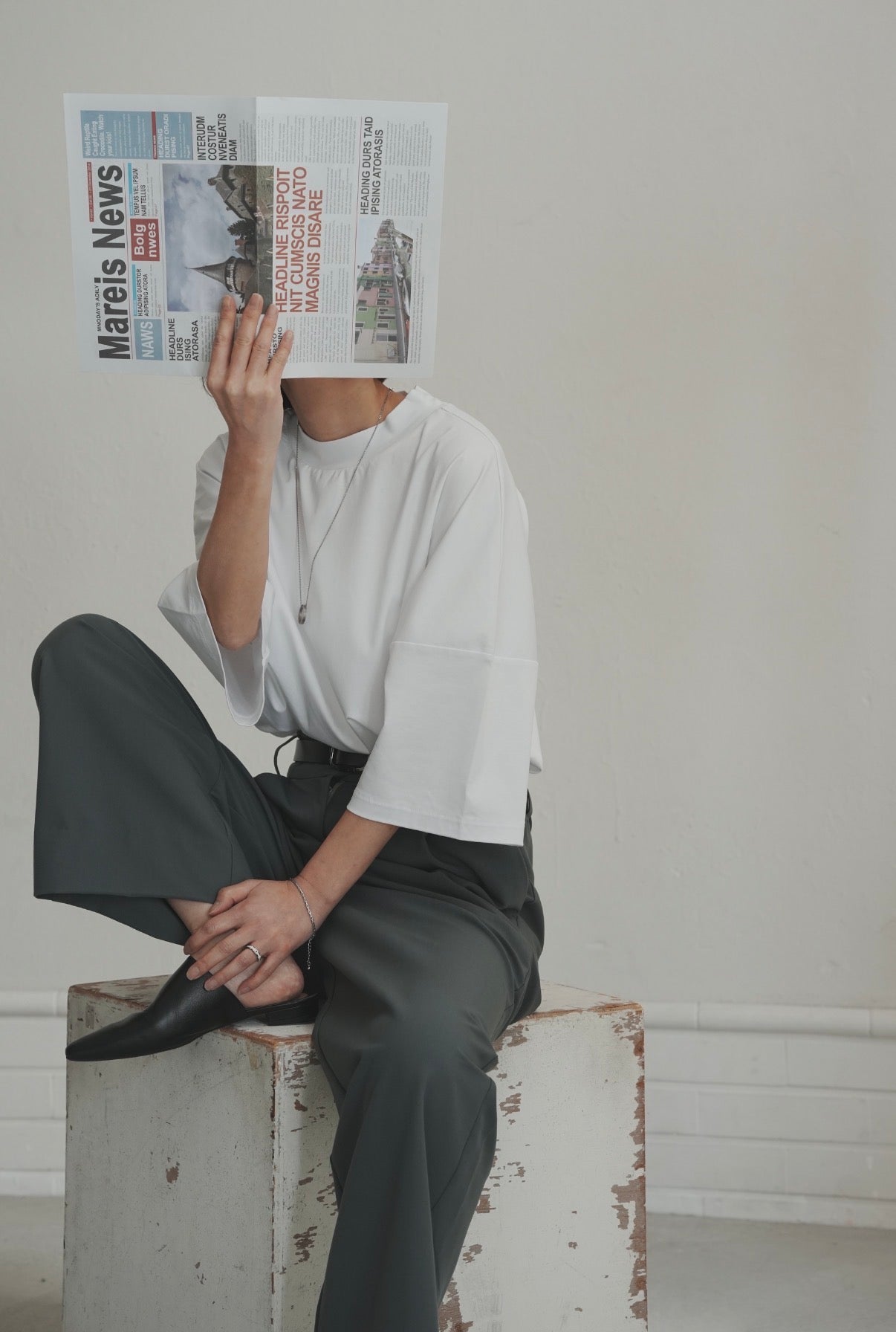 【Restock】Minimal Stitch 7-Sleeve Tee　(Ecru)