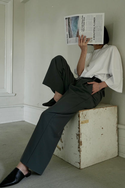 【Pre-order Item】Vertical straight wide pants