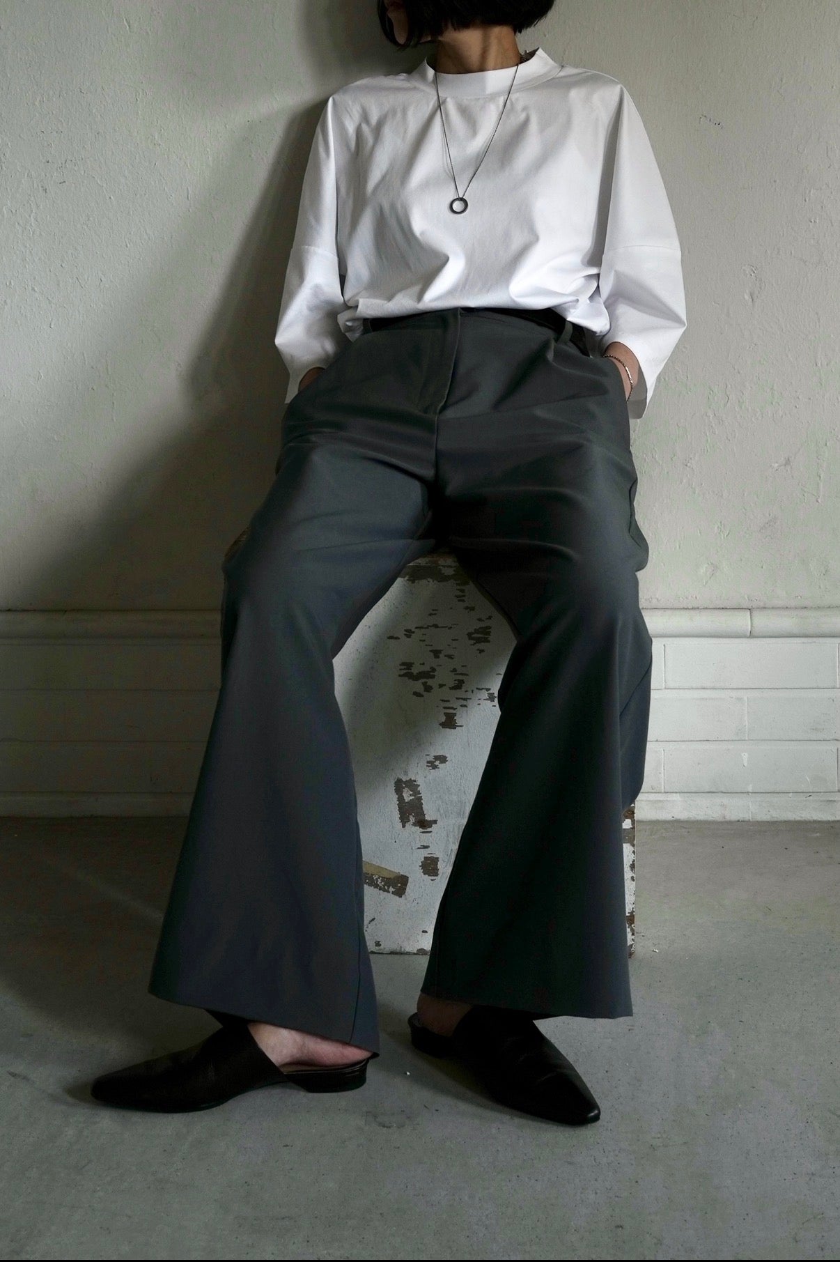 【Pre-order Item】Vertical straight wide pants