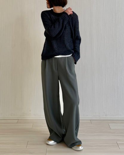 【Pre-order Item】Vertical straight wide pants