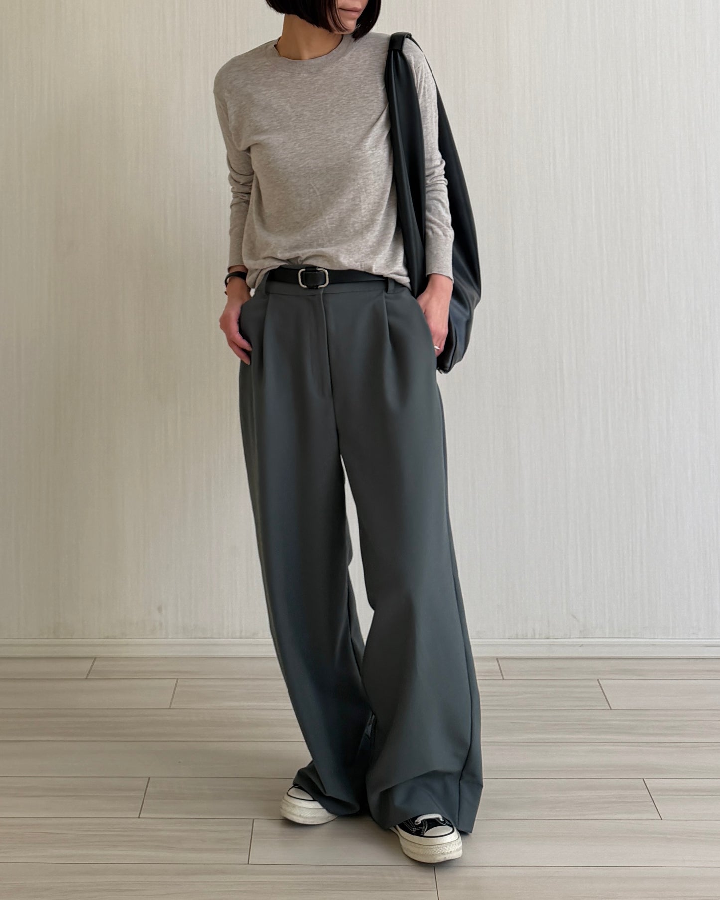 【Pre-order Item】Vertical straight wide pants