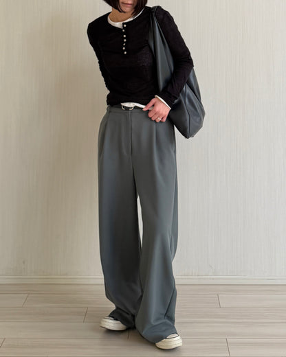 【Pre-order Item】Vertical straight wide pants