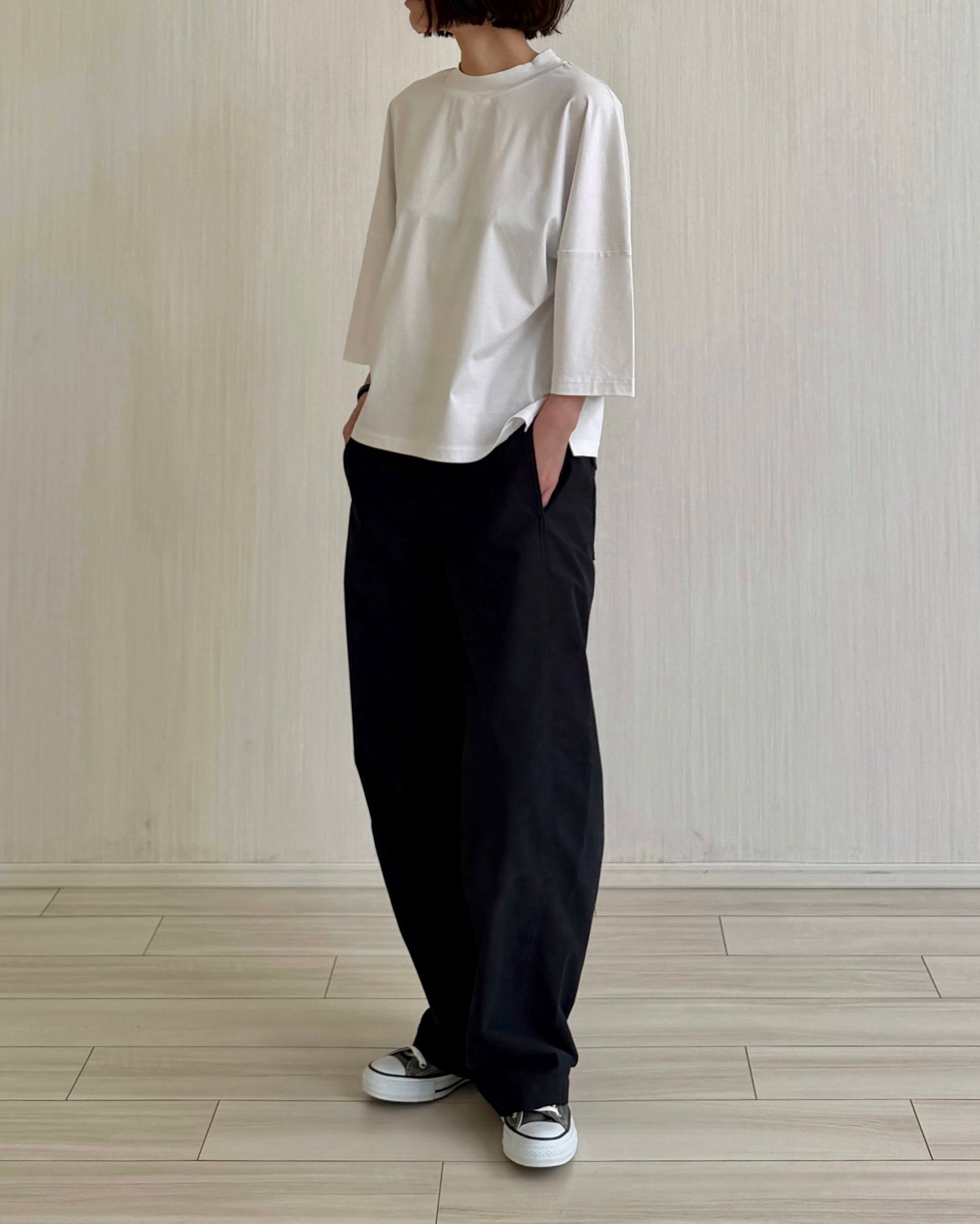 【Restock】Minimal Stitch 7-Sleeve Tee　(Ecru)