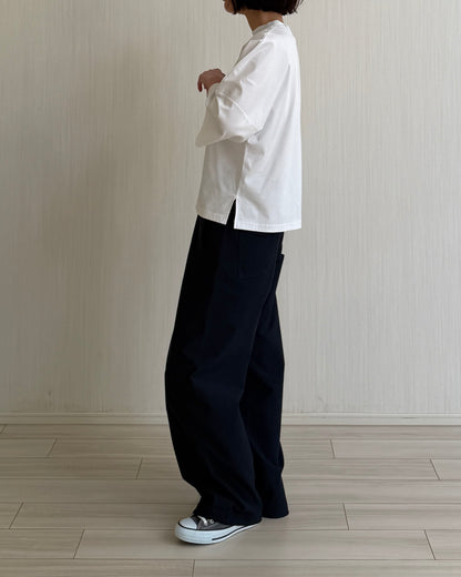 Minimal Stitch 7-Sleeve Tee　(black)