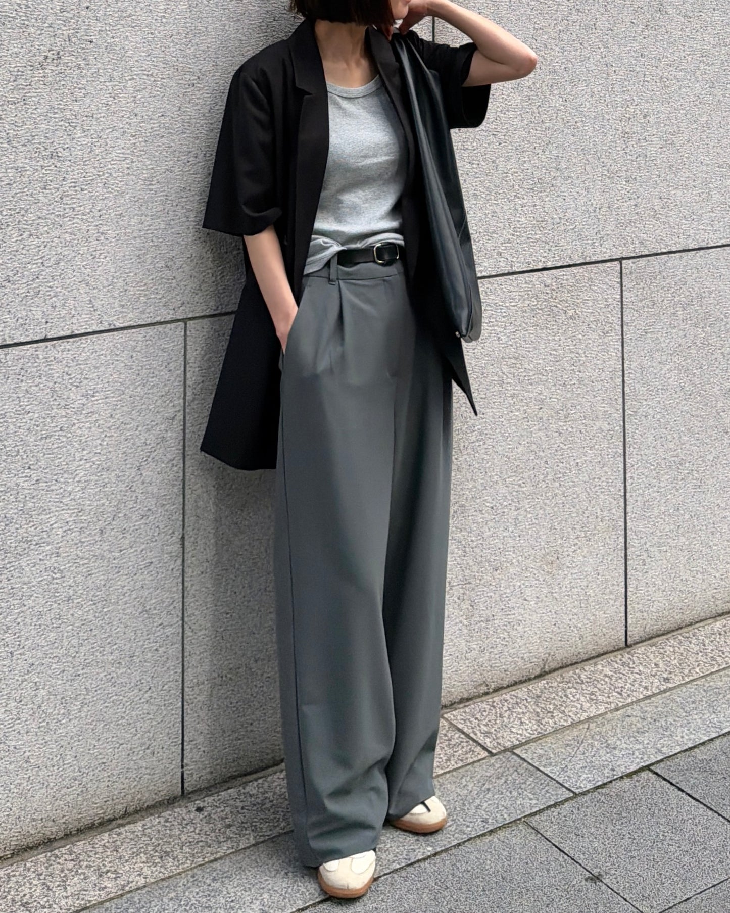 【Pre-order Item】Vertical straight wide pants