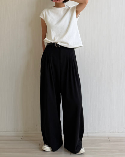 【pre-order】4-Tuck Wide Slacks