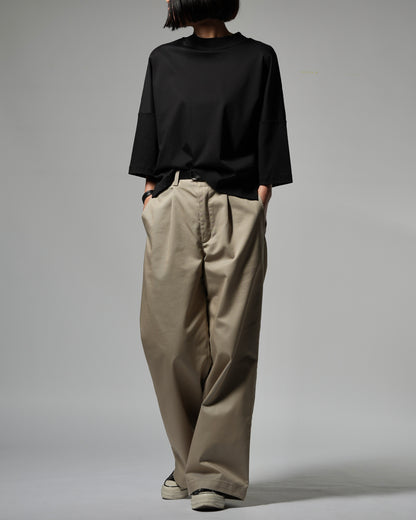 Minimal Stitch 7-Sleeve Tee　(black)