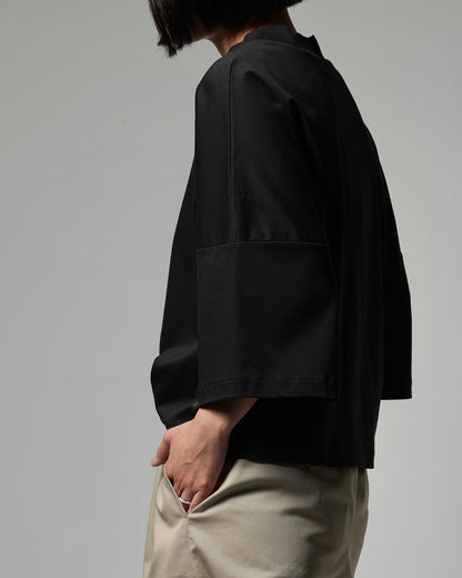 Minimal Stitch 7-Sleeve Tee　(black)